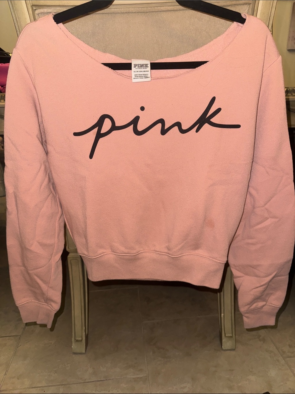 PINK Victoria's Secret Pale Pink Logo Sweatshirt